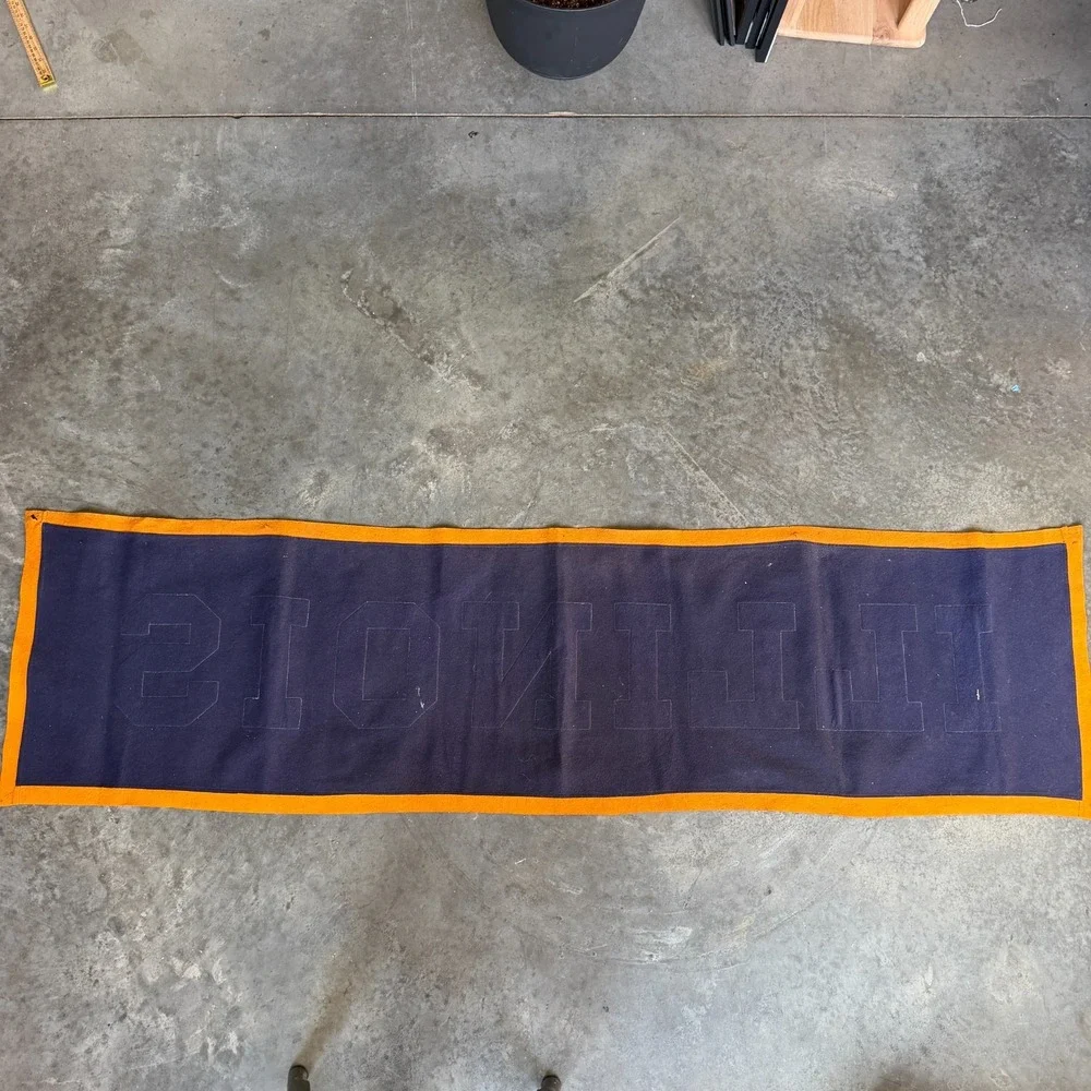 Vintage 1910-1920s Univeristy of Illinois Rectangle Banner Pennant HUGE 69